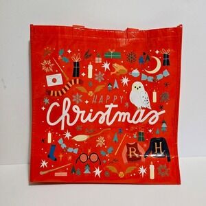 Wizarding World of Harry Potter Store New York Red Happy Christmas Reusable Bag